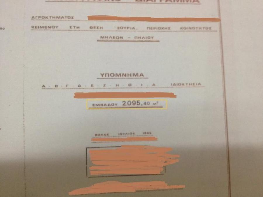 Οικόπεδο 2.095 τ.μ. προς πώληση, Κέντρο Μηλεών