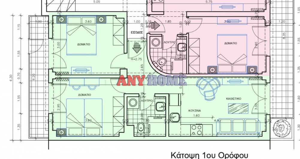Διαμέρισμα 58 τ.μ. πρός πώληση, Θεσσαλονίκη - Κέντρο, Ιπποκράτειο