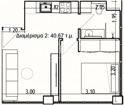 Apartment 40sqm for sale-Martiou