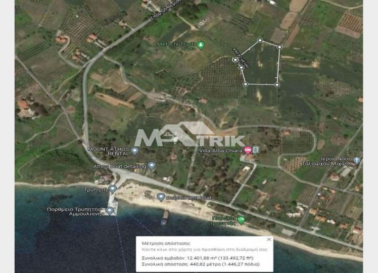 Αγροτεμάχια 12.190 τ.μ. πρός πώληση, Χαλκιδική, Σταγείρων - Ακάνθου