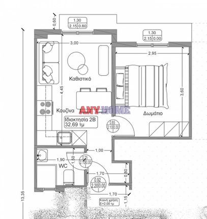 Studio / γκαρσονιέρα 36 τ.μ. για πώληση, Θεσσαλονίκη - Κέντρο, Δόξα