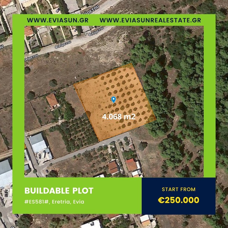 Οικόπεδο 4.068,10 τ.μ. προς πώληση, Μαγούλα Ερέτριας