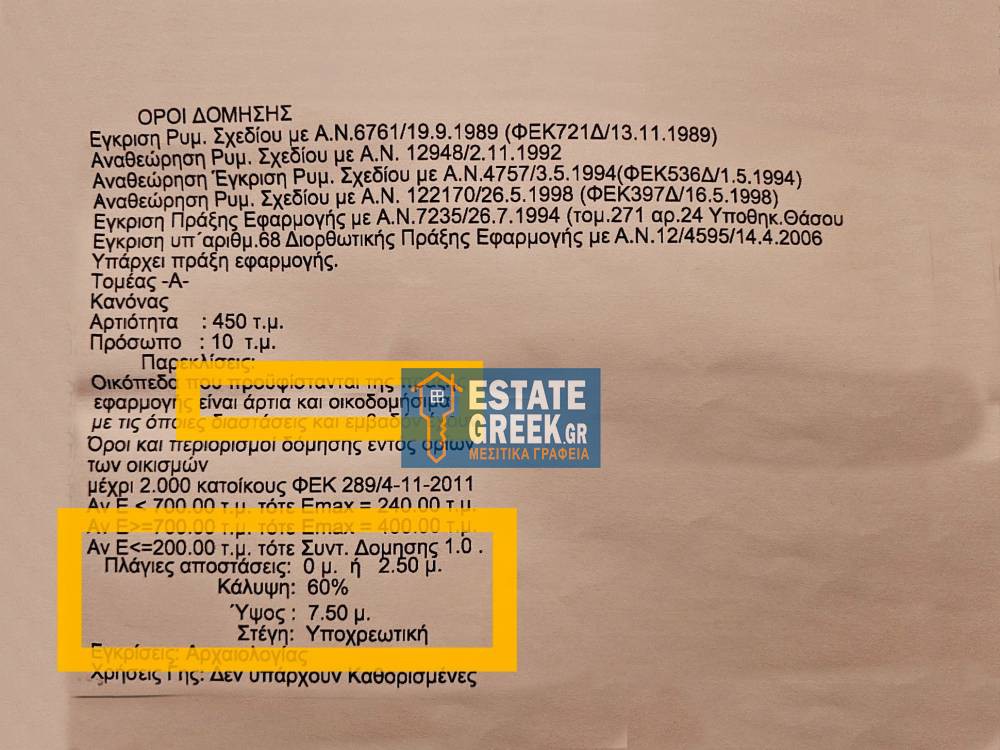 Οικόπεδο 152 τ.μ. προς πώληση, Λιμενάρια Θάσου