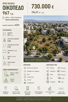 Οικόπεδο 967 τ.μ. πρός πώληση
