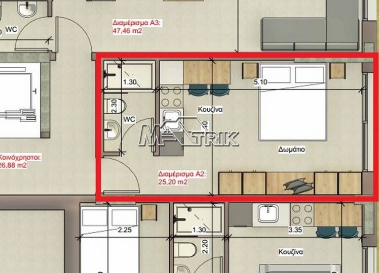 Studio / γκαρσονιέρα 30 τ.μ. προς πώληση, Νέα Καλλικράτεια