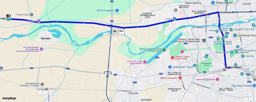 Οικόπεδο 13.100 τ.μ. πρός πώληση, Περ. Plovdiv