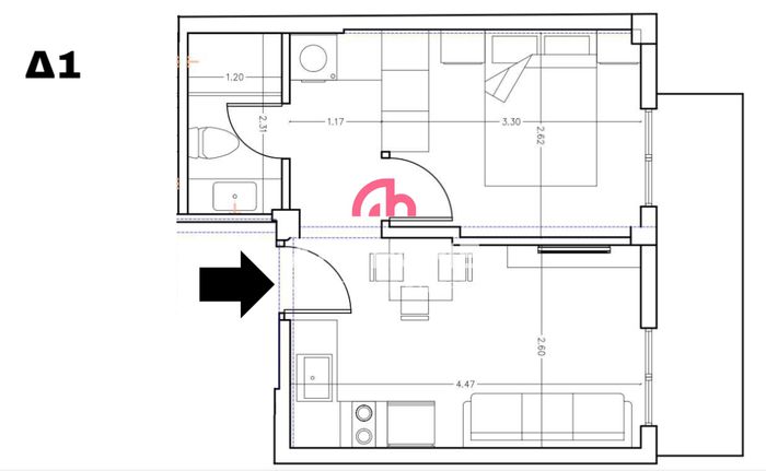 Studio / γκαρσονιέρα 37 τ.μ. για πώληση, Θεσσαλονίκη - Κέντρο, Τριανδρία