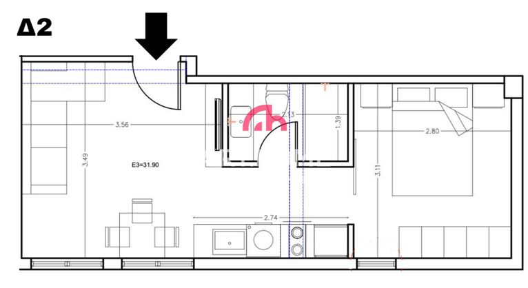 Studio / γκαρσονιέρα 36 τ.μ. για πώληση, Θεσσαλονίκη - Κέντρο, Ανάληψη