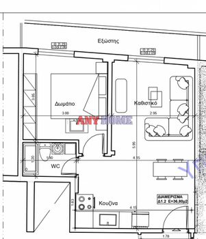 Studio / γκαρσονιέρα 41τ.μ. για πώληση-Νέα παραλία