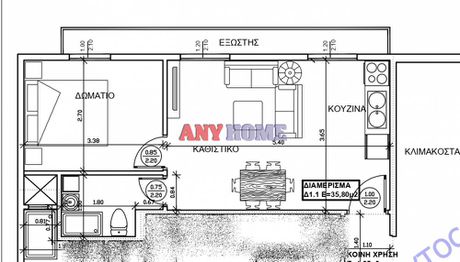 Studio / γκαρσονιέρα 42τ.μ. για πώληση-Μπότσαρη