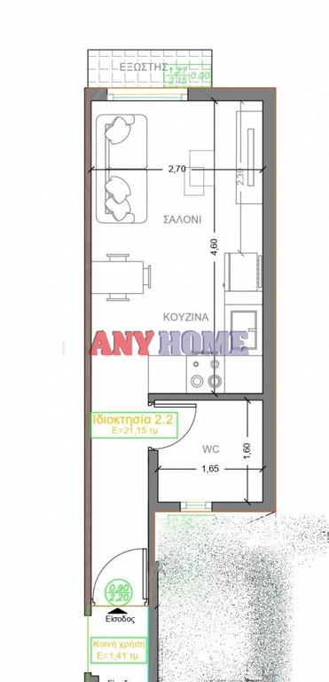 Studio / γκαρσονιέρα 26 τ.μ. για πώληση, Θεσσαλονίκη - Κέντρο, Μπότσαρη