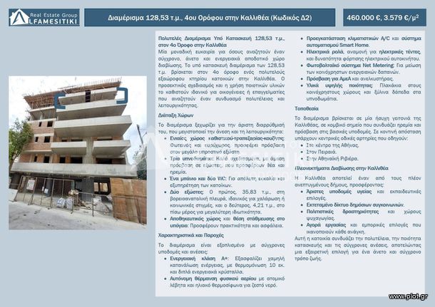 Διαμέρισμα 129 τ.μ. για πώληση, Αθήνα - Νότια Προάστια, Καλλιθέα