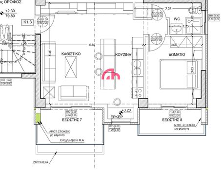 Studio / γκαρσονιέρα 70τ.μ. για πώληση-Εύοσμος » Άνωθεν περιφερειακού