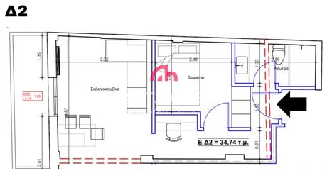 Studio / γκαρσονιέρα 40τ.μ. για πώληση-Ανάληψη