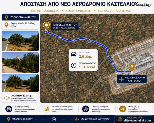 Οικόπεδο 8.721 τ.μ. για πώληση, Ν. Ηρακλείου, Καστέλλι