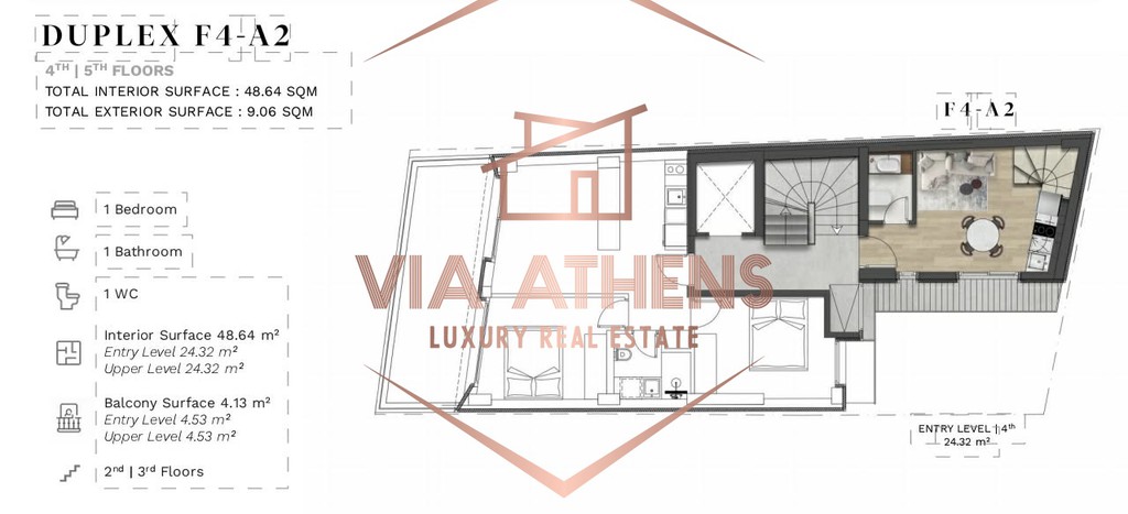 Loft 48,64 τ.μ. πρός πώληση, Αθήνα - Κέντρο, Παγκράτι