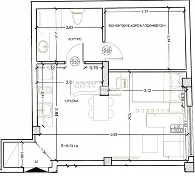 Studio / γκαρσονιέρα 47τ.μ. για πώληση-Δόξα