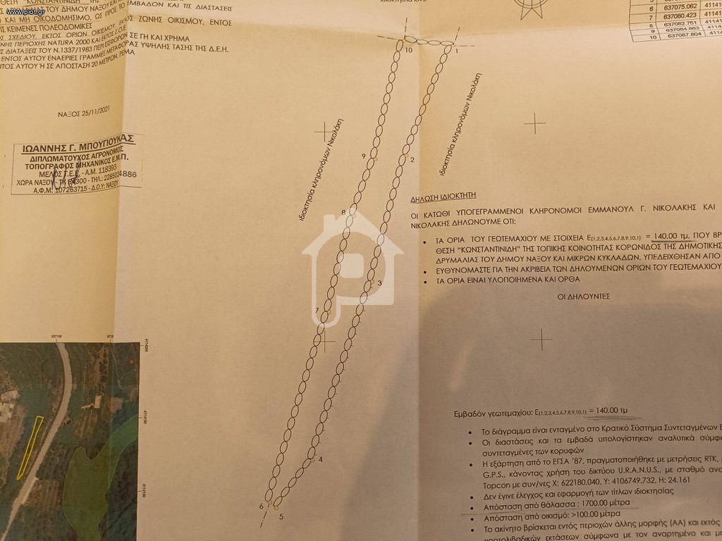 Αγροτεμάχια 140 τ.μ. πρός πώληση, Κυκλάδες, Νάξος - Δρυμαλία