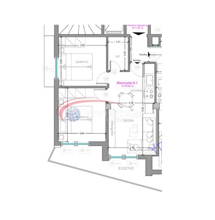 Διαμέρισμα 47 τ.μ. για πώληση, Θεσσαλονίκη - Κέντρο, Μπότσαρη