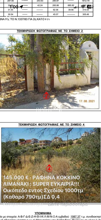 Οικόπεδο 1.000 τ.μ. πρός πώληση, Αττική - Υπόλοιπο, Ραφήνα