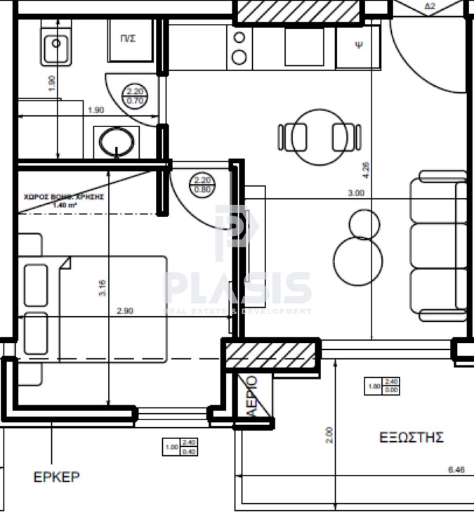 Studio / γκαρσονιέρα 40 τ.μ. προς πώληση, Άνωθεν Περιφερειακού Ευόσμου