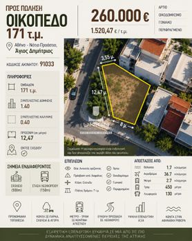 Οικόπεδο 171 τ.μ. πρός πώληση