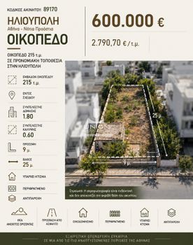 Land plot 215 sqm for sale
