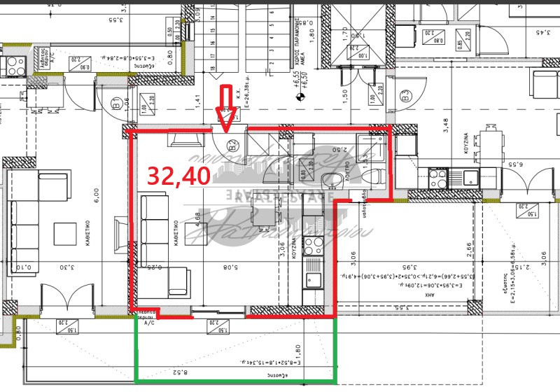 Studio / γκαρσονιέρα 32 τ.μ. προς πώληση, Αγ. Κωνσταντίνος Βόλου