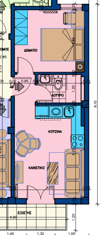 Διαμέρισμα 40 τ.μ. προς πώληση, Άγιος Δημήτριος Θεσσαλονίκης