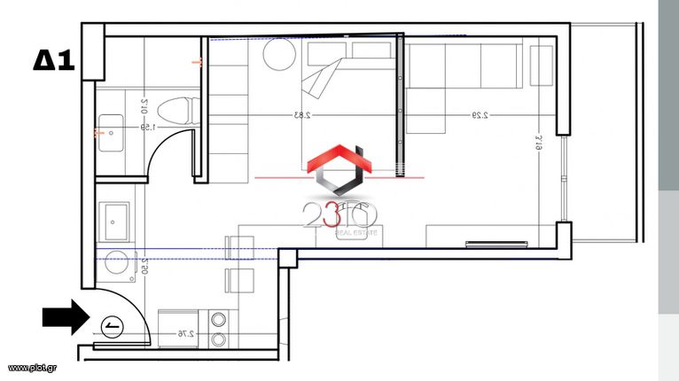 Studio / γκαρσονιέρα 33 τ.μ. για πώληση, Θεσσαλονίκη - Κέντρο, Καμάρα