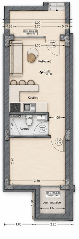 Studio / γκαρσονιέρα 33,60 τ.μ. προς πώληση, Καλλιθέα Κασσάνδρας
