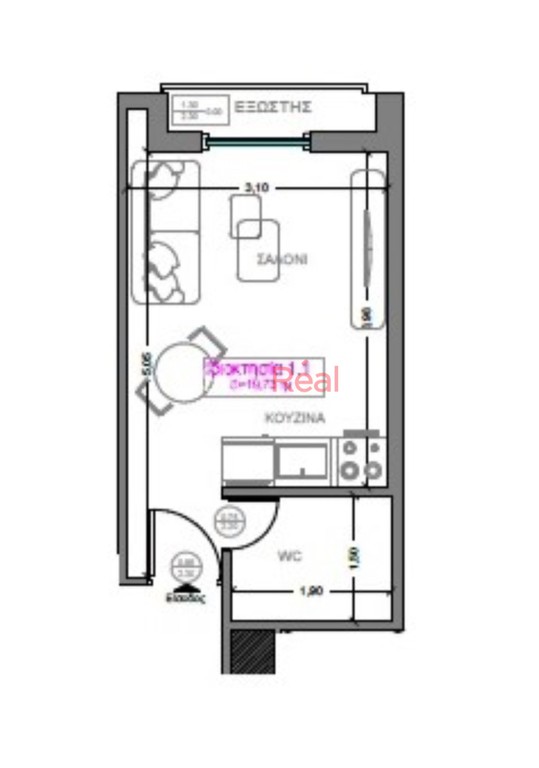 Studio / γκαρσονιέρα 19 τ.μ. πρός πώληση, Θεσσαλονίκη - Κέντρο, Φάληρο