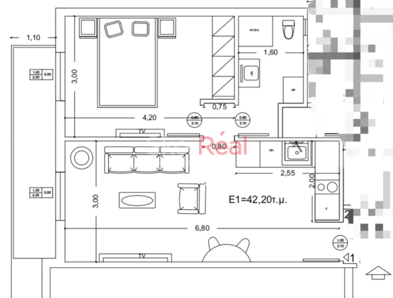 Studio / γκαρσονιέρα 47 τ.μ. προς πώληση, Διοικητήριο