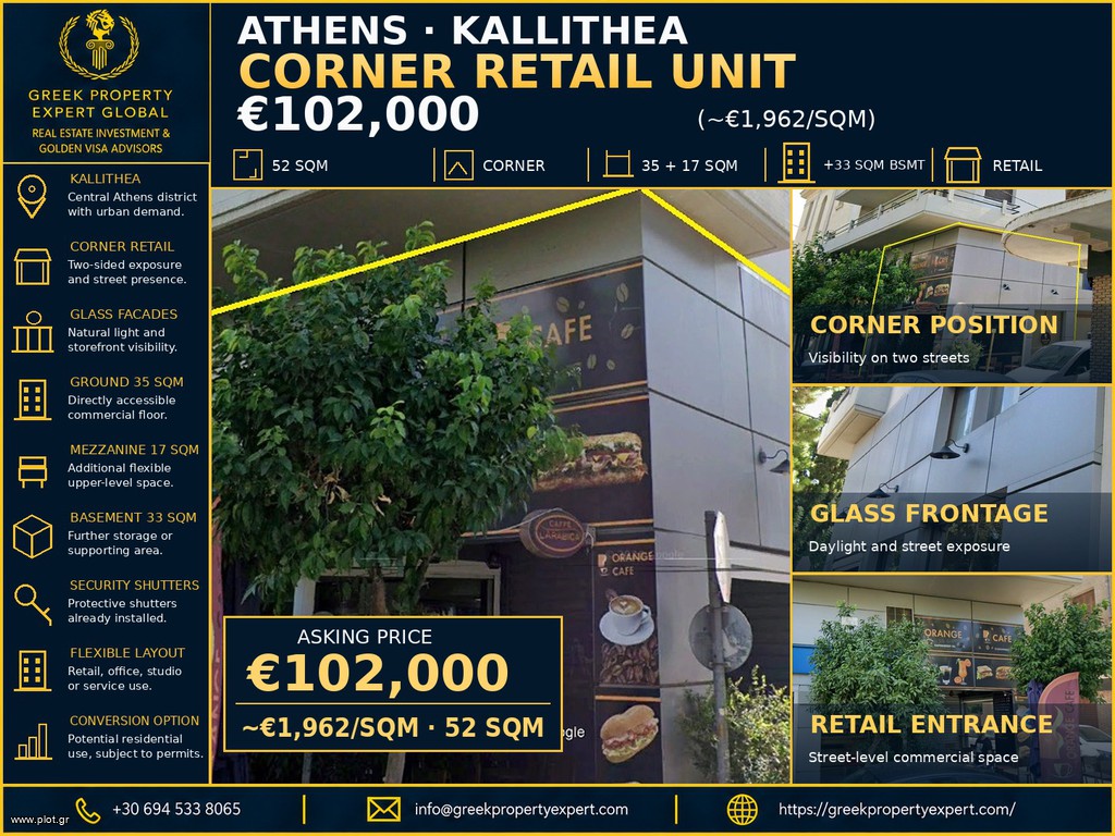 Κατάστημα 52 τ.μ. πρός πώληση, Αθήνα - Νότια Προάστια, Καλλιθέα