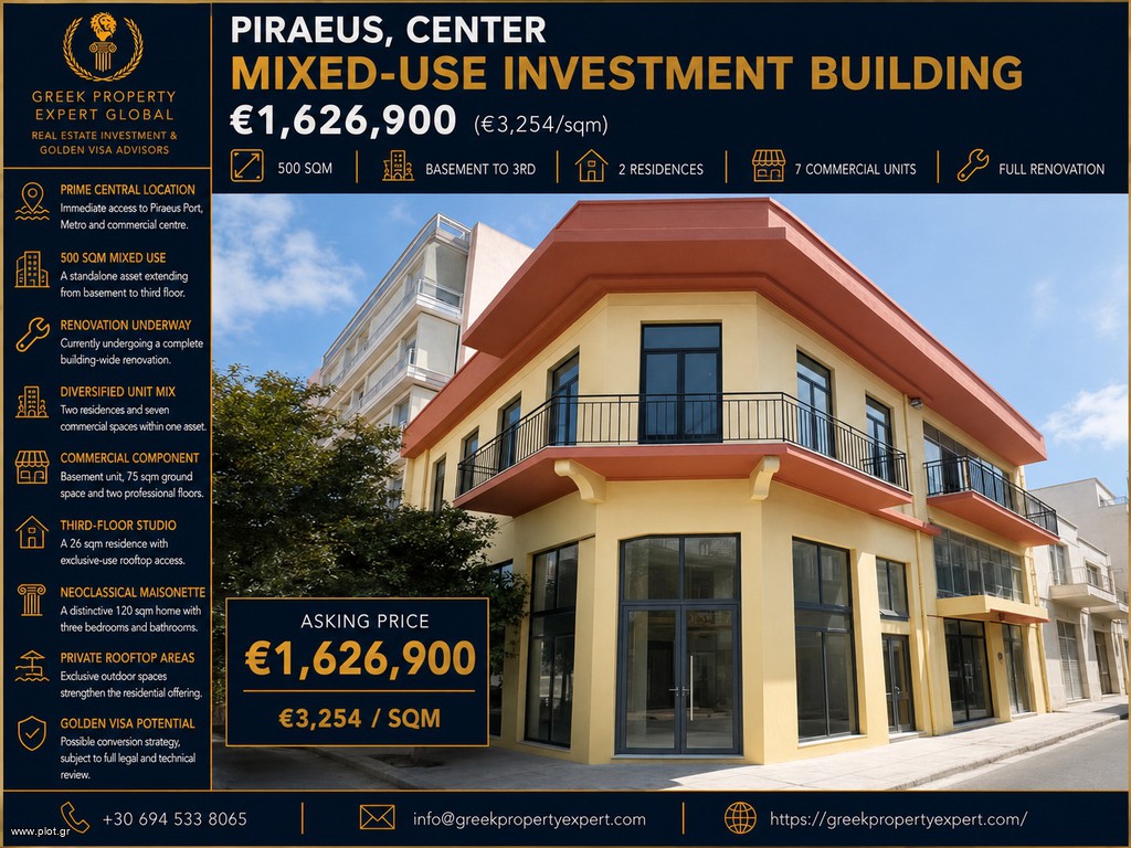 Επιχειρηματικό κτίριο 500 τ.μ. πρός πώληση, Πειραιάς, Τερψιθέα