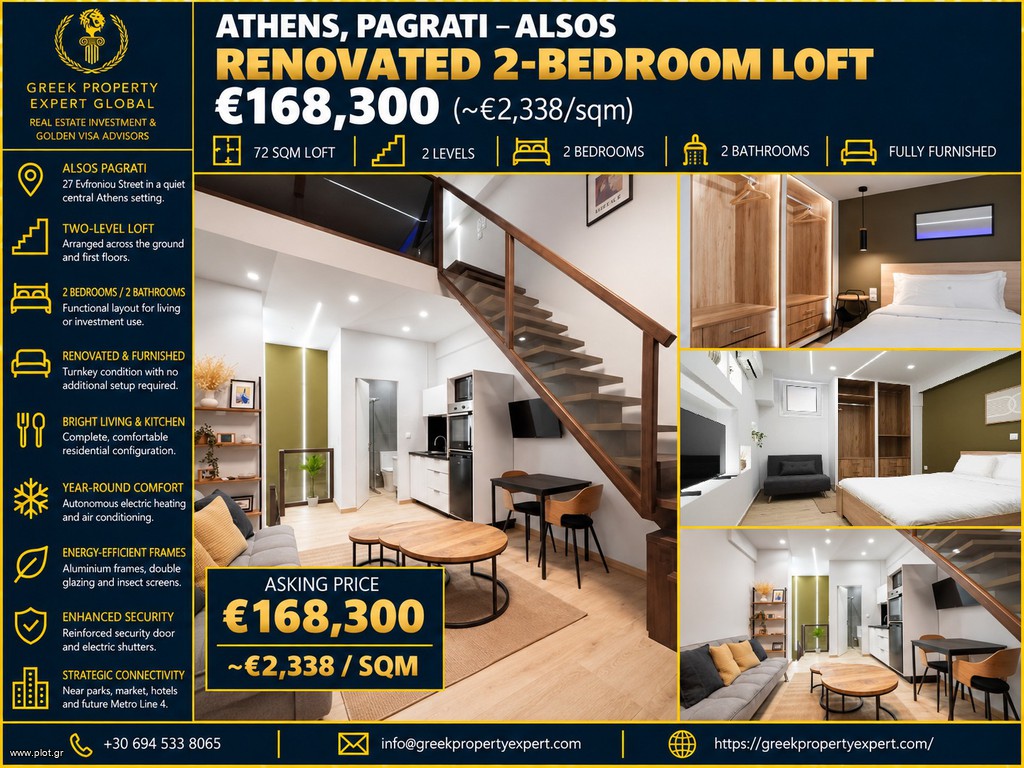 Loft 72 τ.μ. προς πώληση, Κέντρο Παγκρατίου
