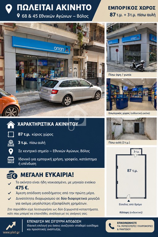 Κατάστημα 90 τ.μ. προς πώληση, Νέα Ιωνία Βόλου
